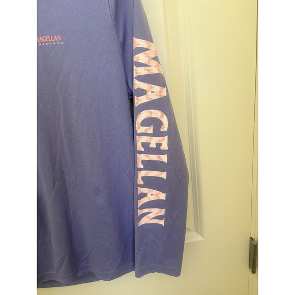 Magellan Shirt Women L Purple Fish Gear Boyfriend Fit Performance Outdoors - Picture 3 of 4